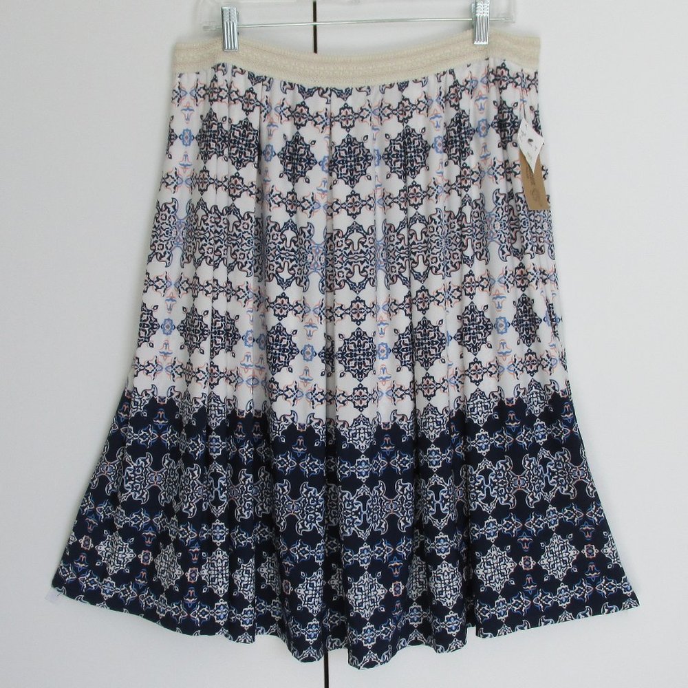 Vintage America Blues Elastic Waist Midi Skirt M/L